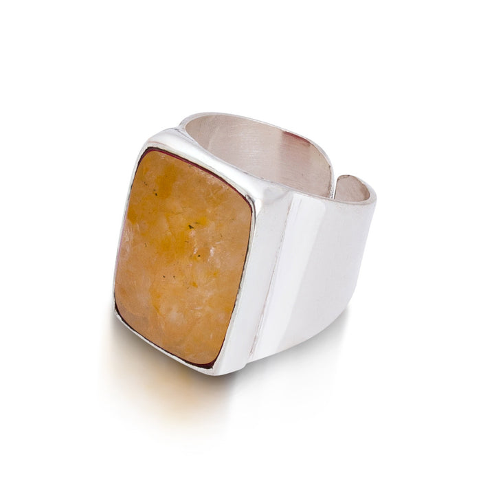 Arctic Ring. Orange Aventurine. Silver