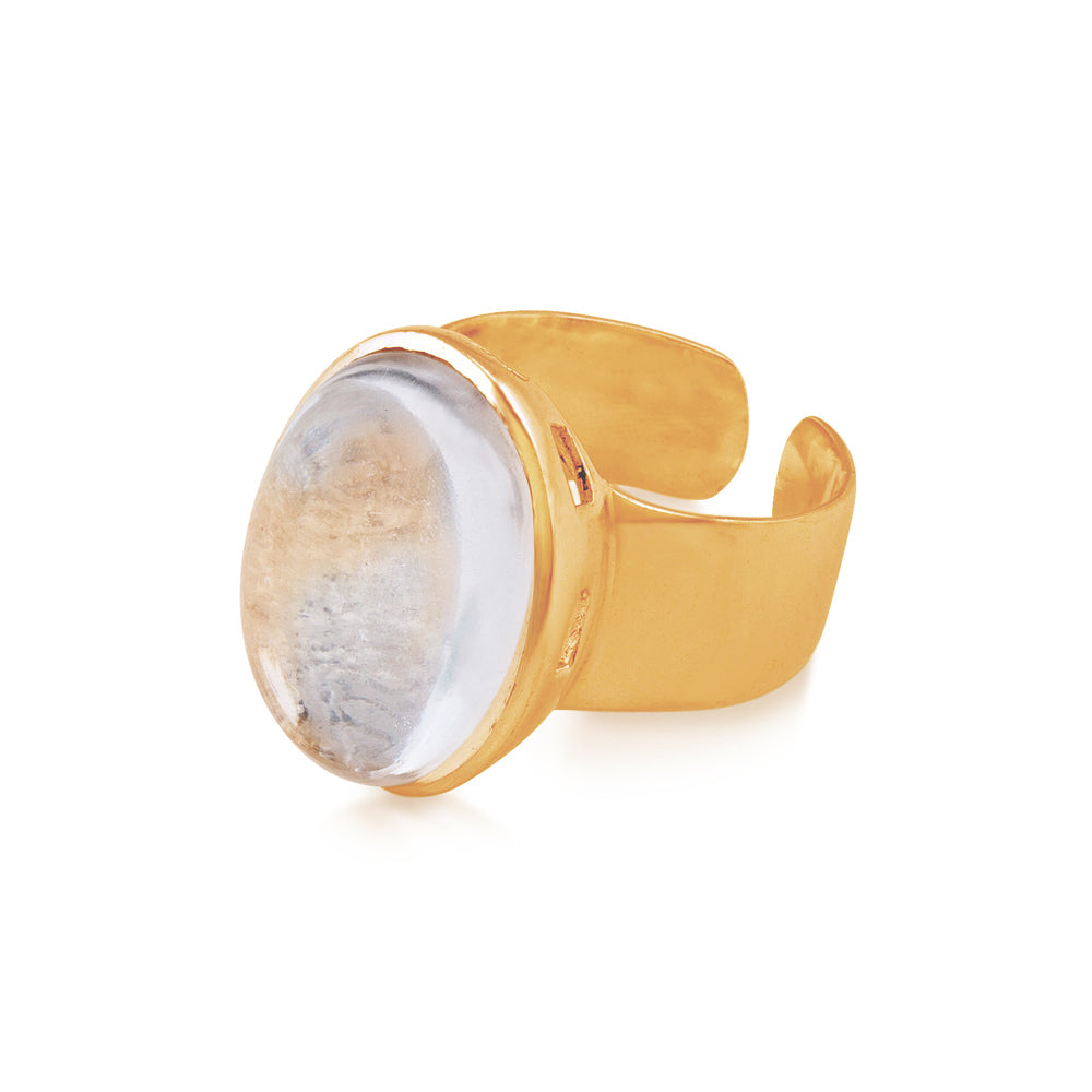 Apo Ring. Moonstone. Gold