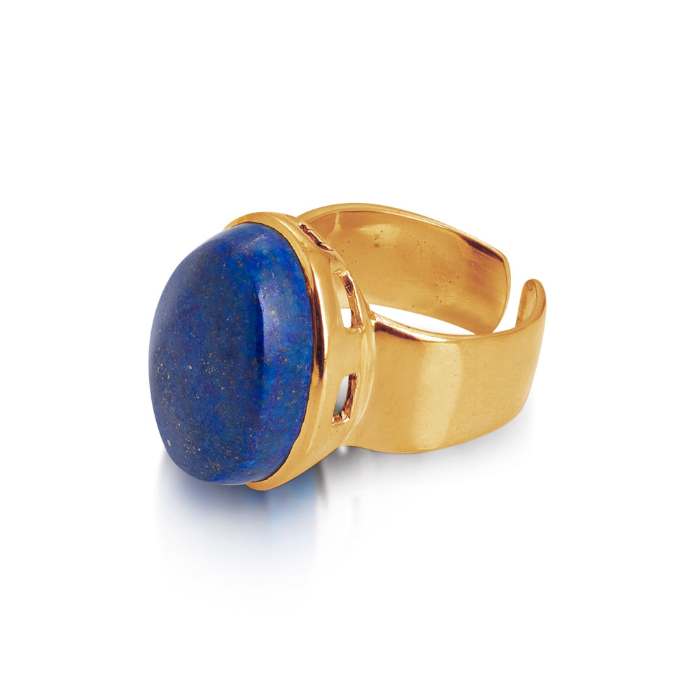 Apo Ring. Lapis Lazuli. Gold