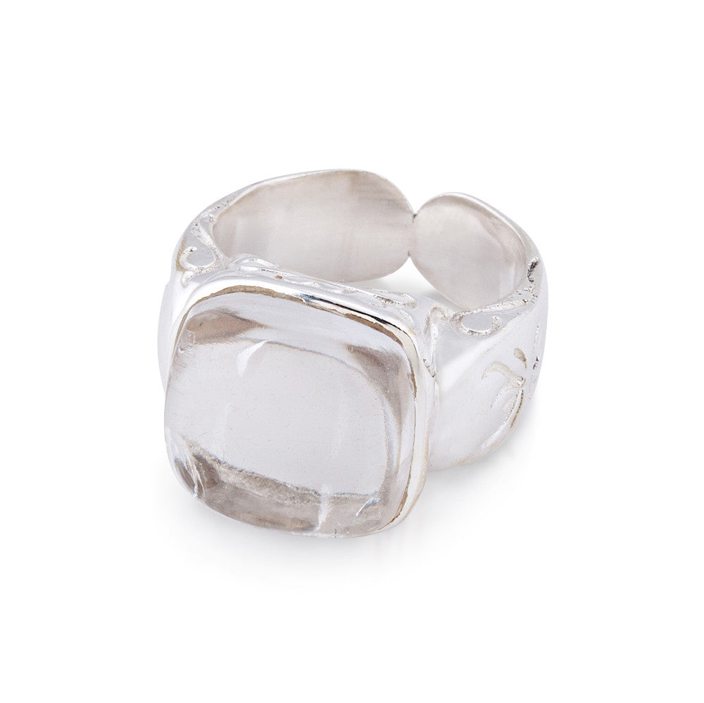 Daintree Ring. Quartz Crystal. Silver
