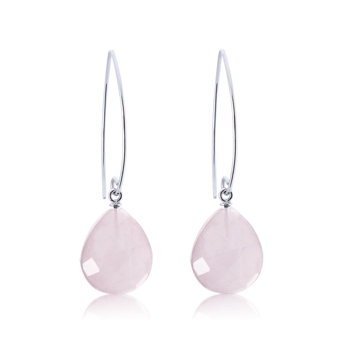 Giola Earrings. Rose Quartz. 925 Silver