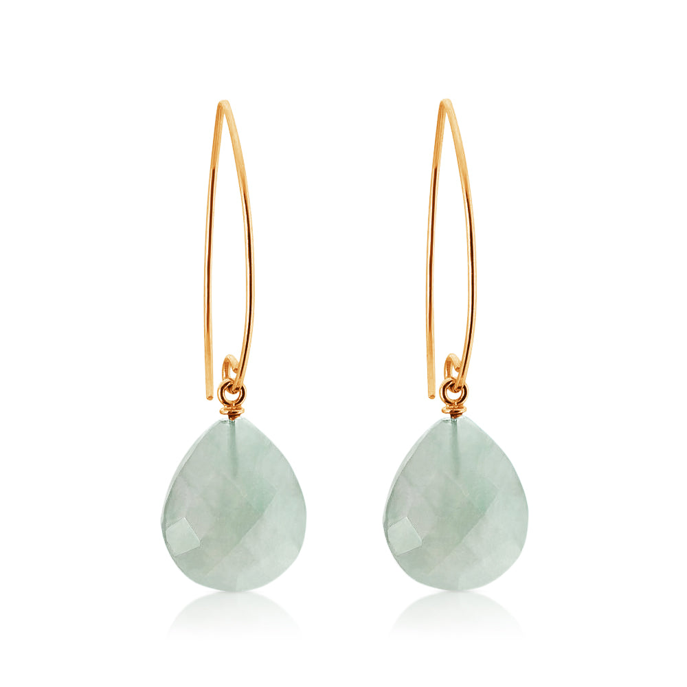 Giola Earrings. Prehnite. Gold Vermeil