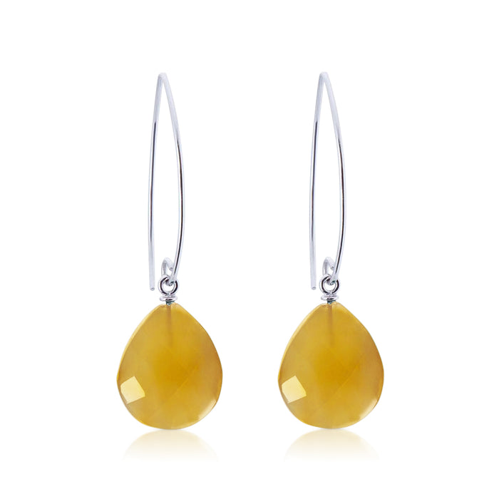 Giola Earrings. Yellow Onyx. 925 Silver