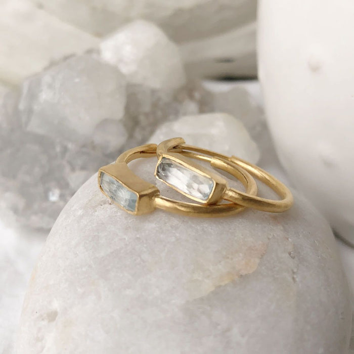 Baltic Hoops. Sky Blue Topaz. Gold Vermeil