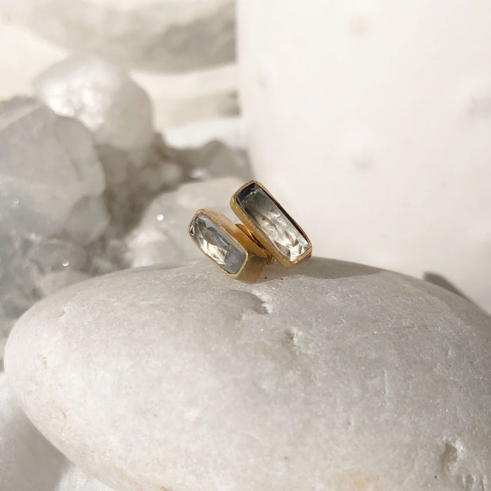 Baltic Studs. Sky Blue Topaz. Gold Vermeil