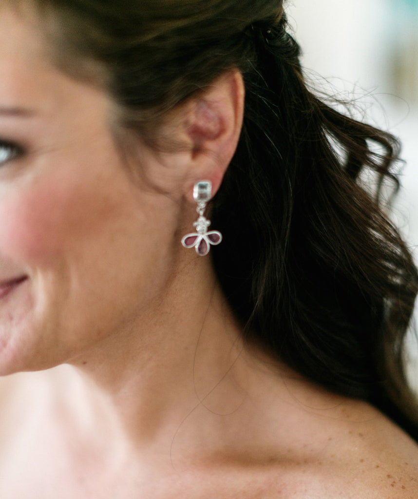 Lucinda Earrings. Quartz Crystal. 925 Silver